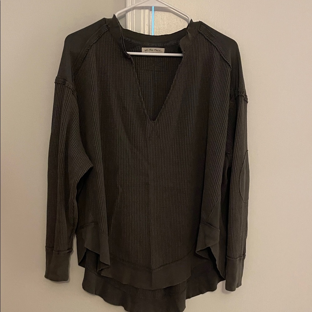 We The Free Charcoal V-Neck Sweatshirt